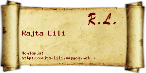 Rajta Lili névjegykártya
